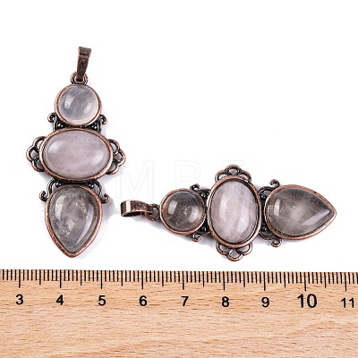 Natural Rose Quartz Pendants G-Q158-04-02-1