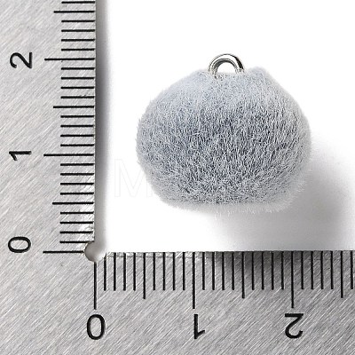Fruit Theme Flocking Opaque Resin Pendants LS-RESI-D017-04D-P-1