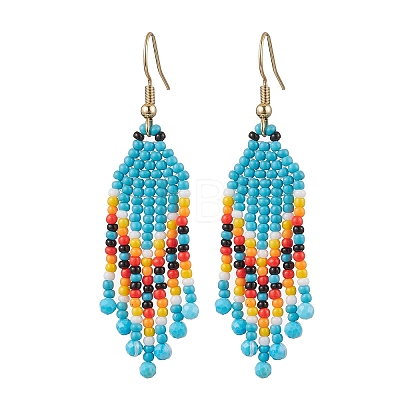 Bohemian Glass Seed Beads Dangle Earrings EJEW-MZ00338-05-1