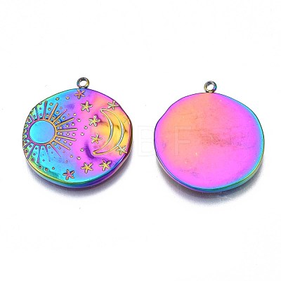 Ion Plating(IP) ainbow Color 304 Stainless Steel Pendants STAS-S119-098-1