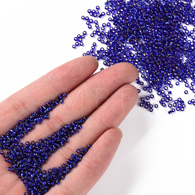 Midnight Blue 11/0 Grade A Round Transparent Glass Seed Beads X-SEED-Q007-F44-1