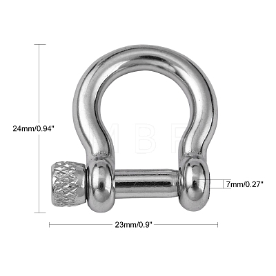 304 Stainless Steel D-Ring Anchor Shackle Clasps X-STAS-M267-01-1