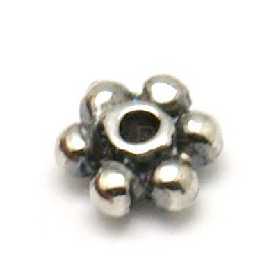 925 Sterling Silver Daisy Spacer Beads X-STER-A010-167-1