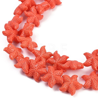 Synthetic Coral Dyed Carved Beads Strands CORA-K009-06C-02-1