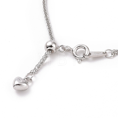 Rhodium Plated 925 Sterling Silver Wheat Chains Necklace for Women STER-I021-02B-P-1