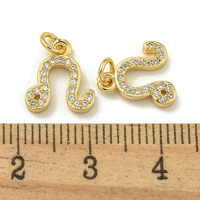 Rack Plating Brass Micro Pave Cubic Zirconia Pendants KK-K386-02D-G-1