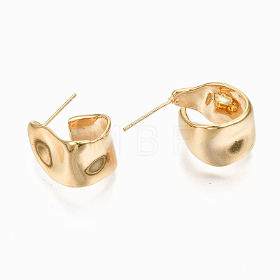 Brass Half Hoop Earrings X-KK-S356-149G-NF-1