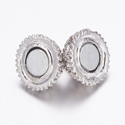 Alloy Rhinestone Magnetic Clasps with Loops X-BSAHH050-1