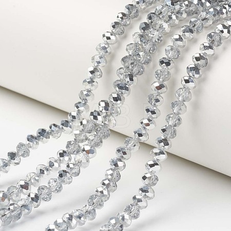 Electroplate Transparent Glass Beads Strands EGLA-A034-T4mm-M16-1