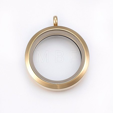 304 Stainless Steel Magnetic Floating Locket Pendants STAS-O103-35G-1