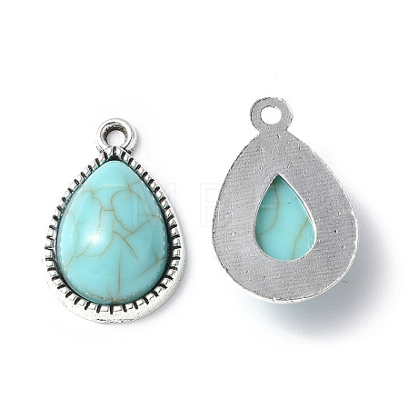 Resin Imitation Turquoise Pendants PALLOY-M203-22AS-1