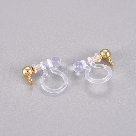 304 Stainless Steel and Plastic Clip-on Earring Findings X-STAS-G225-27G-1