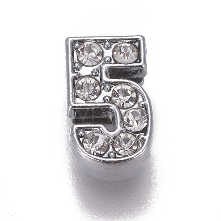 Alloy Rhinestone Slide Charms PALLOY-WH0065-28E-1