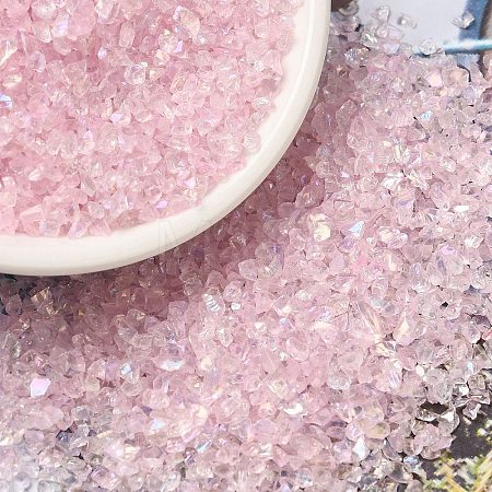 Transparent Electroplate Crushed Glass Craft GLAA-F123-03-1