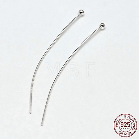 925 Sterling Silver Ball Head Pins STER-F018-03M-03-1