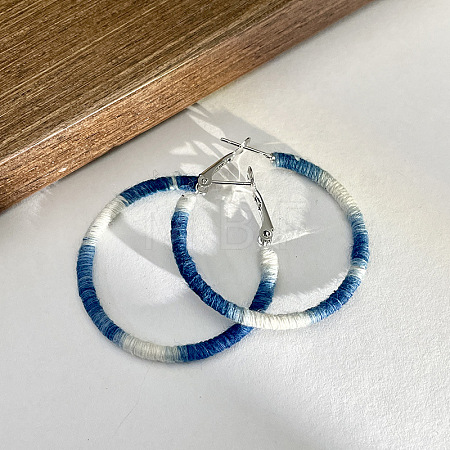 Alloy Polyester Hoop Earrings FS-WGF51EC-01-1