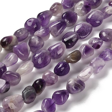 Natural Chevron Amethyst Beads Strands G-P497-01E-84-1