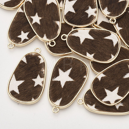 Eco-Friendly Cowhide Leather Pendants FIND-N049-03G-1