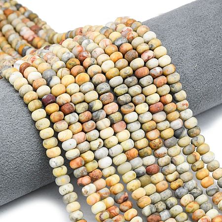 Natural Crazy Agate Beads Strands G-P575-A04-6x4mm-01-1