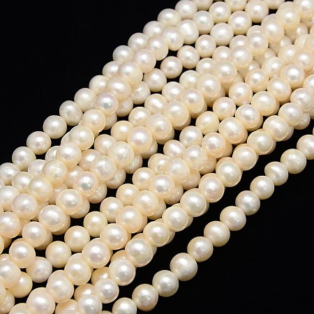 Natural Cultured Freshwater Pearl Beads Strands X-PEAR-L001-F-07-1