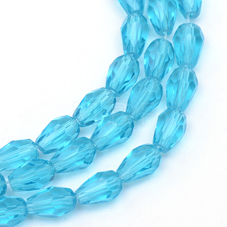 Transparent Glass Bead Strands GLAA-R168-8x11-01C-1