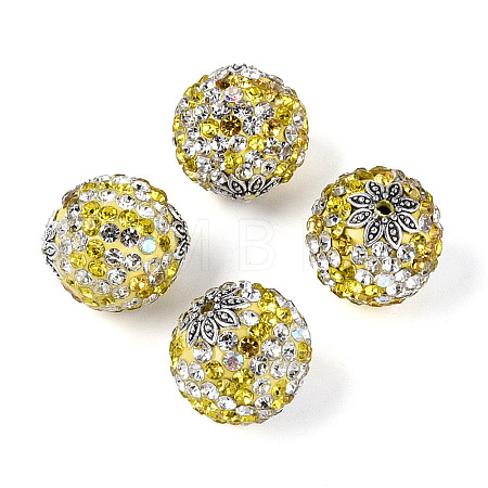 Handmade Polymer Clay Rhinestone Indonesia Beads CLAY-N015-02-1
