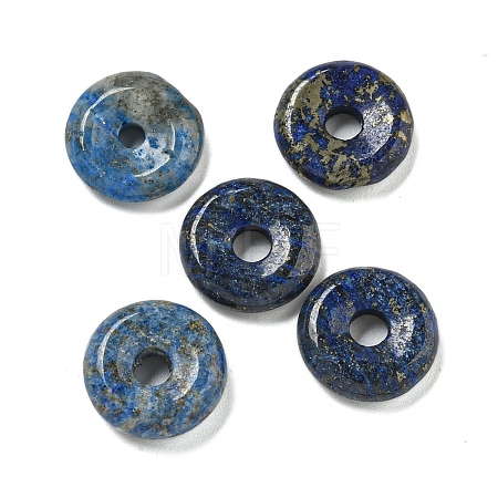 Natural Lapis Lazuli Donut/Pi Disc Charms G-G142-01T-1