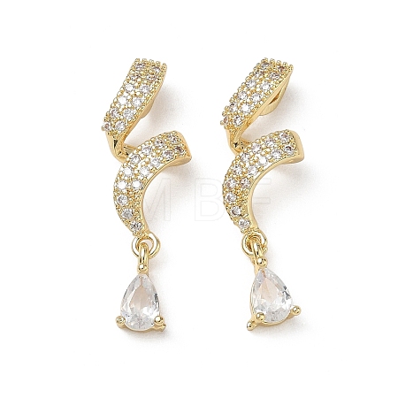 Brass Micro Pave Clear Cubic Zirconia Pendants CU-CBA5C42-15G-1