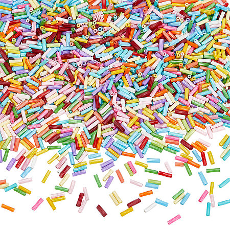60G Baking Paint Glass Tube Beads GLAA-SC0003-43B-1