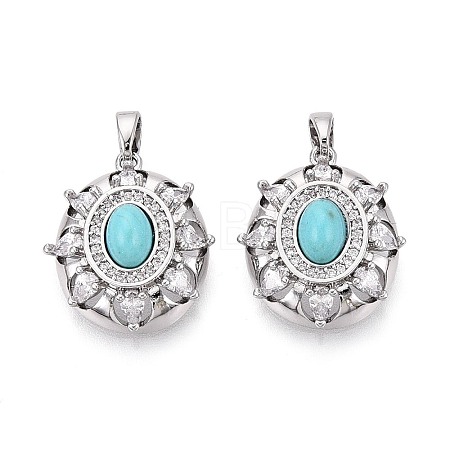 Dyed Synthetic Turquoise Pendants KK-N287-20P-1