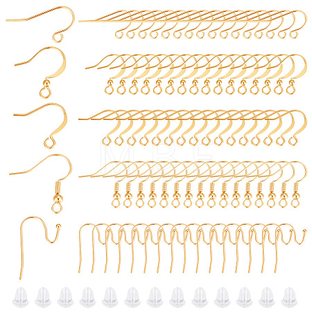 100Pcs 5 Style Brass Earring Hooks KK-BBC0012-33-1