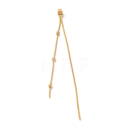 Brass Snake Chain & Ball Chain Ear Nuts KK-G510-16G-1