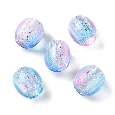 Painted Acrylic Beads OACR-Z010-03D-1
