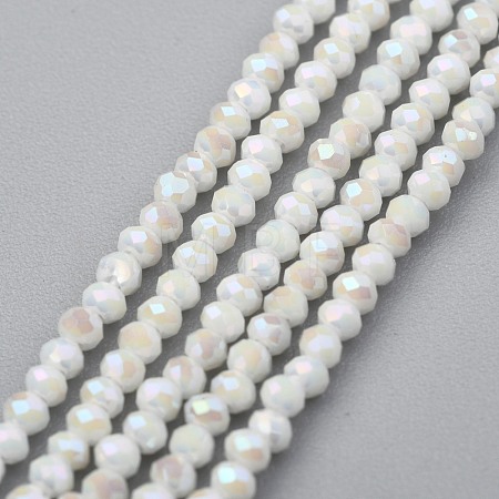 Electroplate Glass Beads Strands X-GLAA-F079-A-AB02-1