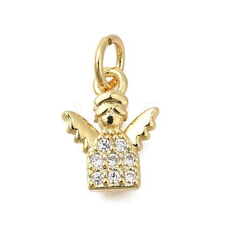 Rack Plating Brass Micro Pave Cubic Zirconia Pendants ZIRC-F142-22G-1