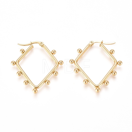 304 Stainless Steel Angular Hoop Earrings X-EJEW-E258-02G-1