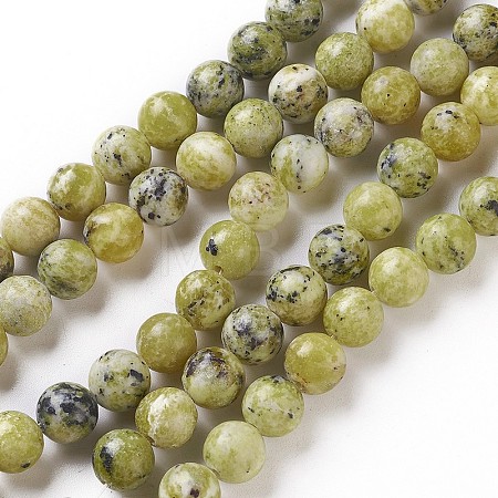 Natural Yellow Turquoise(Jasper) Beads Strands X-G-Q462-8mm-22-1