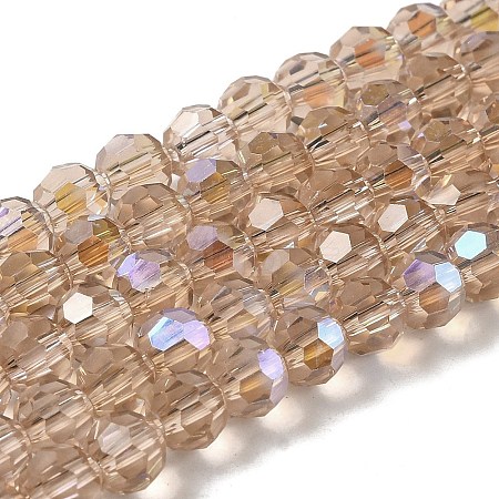 Electroplate Transparent Glass Beads Strands EGLA-A035-T6mm-L22-1