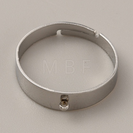 Adjustable 304 Stainless Steel Finger Ring Settings STAS-WH0033-11B-P-1