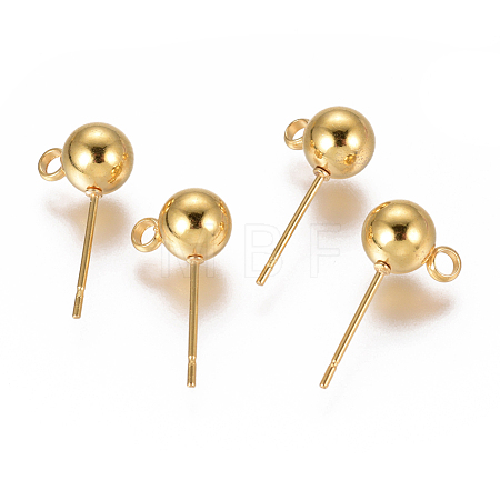 PVD Vacuum Plating 304 Stainless Steel Ear Stud Components STAS-I120-16D-G-1
