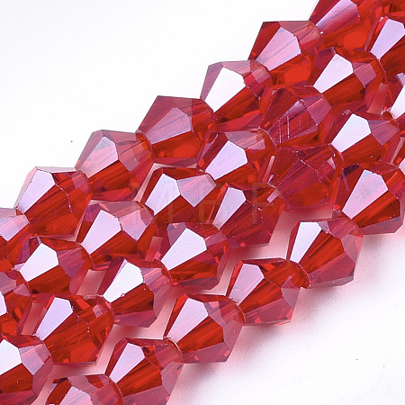 Electroplate Glass Beads Strands X-EGLA-Q118-6mm-A07-1