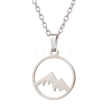 Non-Tarnish 201 Stainless Steel Pendnat Necklaces NJEW-JN04764-02-1