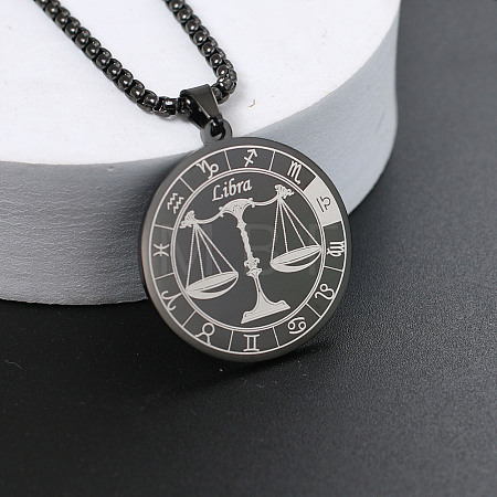 201 Stainless Steel Pendant Necklaces with Alloy Box Chain WGA45A6-19-1