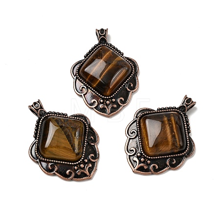 Natural Tiger Eye Pendants G-A297-03R-17-1