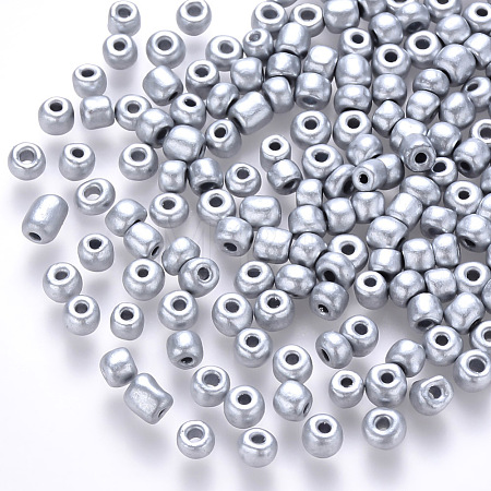 8/0 Baking Paint Glass Round Seed Beads SEED-S036-01B-14-1