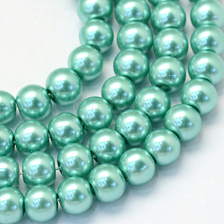Baking Paint Pearlized Glass Pearl Round Bead Strands HY-Q003-4mm-32-1