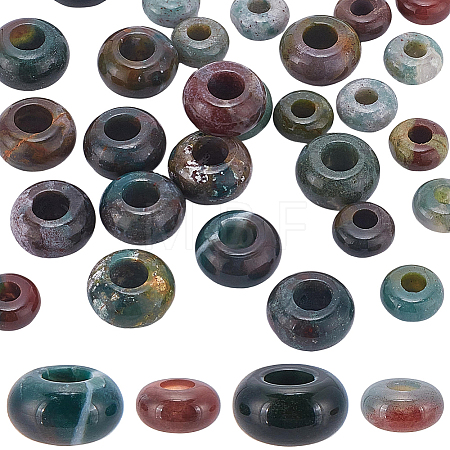 30Pcs 2 Sizes Natural Indian Agate European Beads G-SP0001-49-1