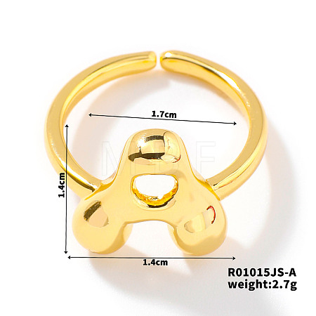 Fashionable Letter Brass Open Cuff for Women UR6840-1-1