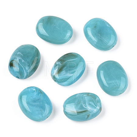 Oval Imitation Gemstone Acrylic Beads OACR-R047-13-1