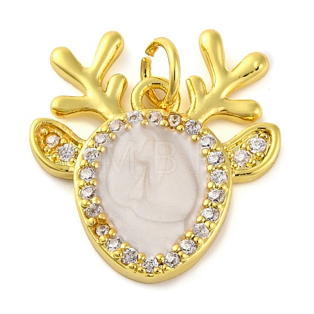 Christmas Series Brass Micro Pave Cubic Zirconia Pendants KK-S401-03G-D-1